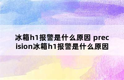 冰箱h1报警是什么原因 precision冰箱h1报警是什么原因